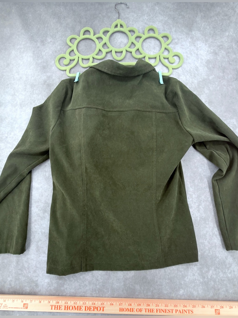 Tracy Evans Olive Green Suede Blazer Jacket - Picture 6 of 9